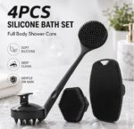Long Handle Silicone Back Scrubber Brush – Double-Sided Body Exfoliating Shower Brush for Deep Cleaning & Massage - Image 4