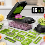 16-in-1 Multifunctional Vegetable Chopper & Slicer | Manual Food Cutter with Storage Container