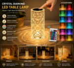 Crystal Diamond LED Table Lamp – 16 Color Changing Touch Lamp with Remote Control - Image 3