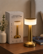 Rechargeable Touch Table Lamp – Modern Gold LED Bedside Lamp with 3-Level Brightness - Image 3