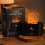 Flame Effect Aroma Diffuser – Ultrasonic Essential Oil Diffuser with Mist & Ambient LED Light