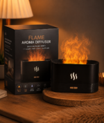 Flame Effect Aroma Diffuser – Ultrasonic Essential Oil Diffuser with Mist & Ambient LED Light