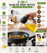 2-in-1 Glass Oil Sprayer & Dispenser Bottle – Cooking Oil Spray & Pour Bottle - Image 3