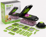 16-in-1 Multifunctional Vegetable Chopper & Slicer | Manual Food Cutter with Storage Container - Image 4