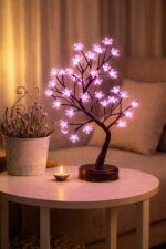 Cherry Blossom LED Tree Lamp – Warm Decorative Light for Home, Bedroom & Office - Image 2