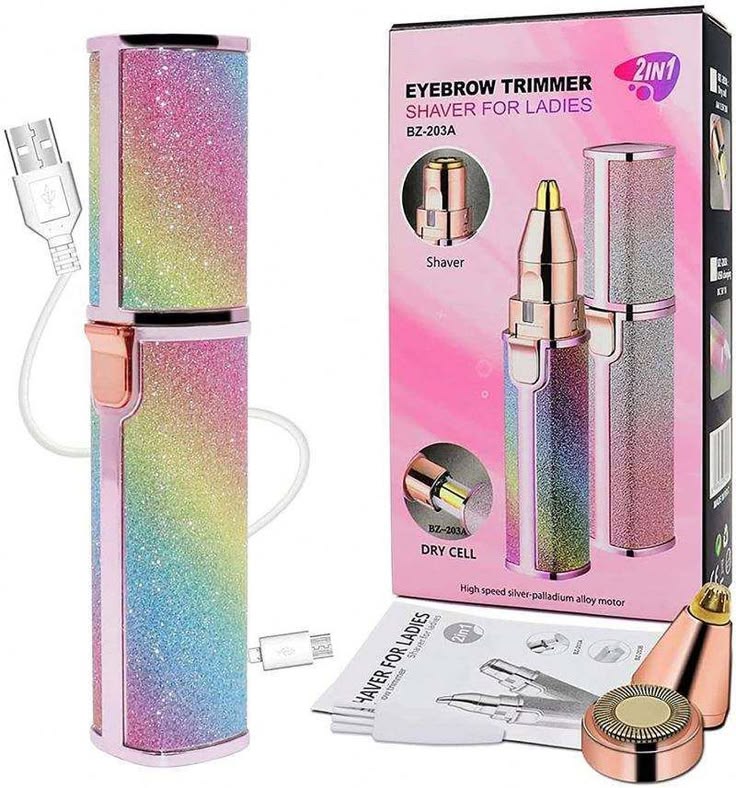 ElectricEyebrowTrimmerEpilatorFaceBrowHairRemoverForFemalePainlessSafetyUSBCharging.jpg 2-in-1 Electric Eyebrow Trimmer & Facial Hair Remover for Women – Rechargeable Precision Beauty Shaver - Image 1