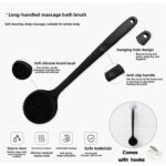 Long Handle Silicone Back Scrubber Brush – Double-Sided Body Exfoliating Shower Brush for Deep Cleaning & Massage - Image 3