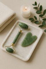 Natural Jade Facial Roller – Double-Ended Face Massage & Skincare Tool - Image 5