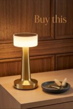 Rechargeable Touch Table Lamp – Modern Gold LED Bedside Lamp with 3-Level Brightness - Image 2