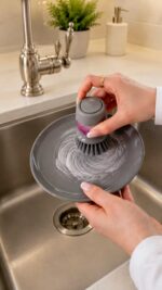 Soap Dispensing Dish Brush – 2-in-1 Kitchen Scrub Brush with Built-In Soap Dispenser - Image 5