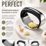 Manual Garlic Press & Mincer – Stainless Steel Garlic Crusher for Kitchen