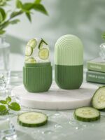 Cucumber Ice Roller for Face & Eyes – Reusable Facial Ice Roller for Puffiness, Cooling & Glowing Skin