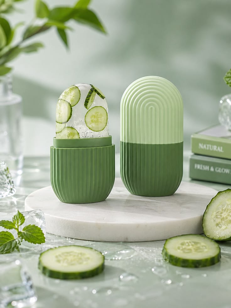 TheEagleWellIceRollerforFace_Eyesisagreatskincaretoolthathelpstorejuvenate.jpg Cucumber Ice Roller for Face & Eyes – Reusable Facial Ice Roller for Puffiness, Cooling & Glowing Skin - Image 1