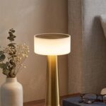 Rechargeable Touch Table Lamp – Modern Gold LED Bedside Lamp with 3-Level Brightness